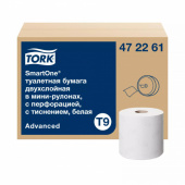 Туалетная бумага рулонная (Т9) Tork SmartOne Advanced 2-сл., ЦВ /12/ белая, 472261 /4/