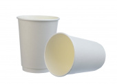Стакан бумажный для горячего 2-х слойный белый, 350 мл, 25 шт/упак