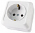 Розетка о/у Ладога SQ1801-0015, 1 гнездо, с/з, 16А, 230В, IP20